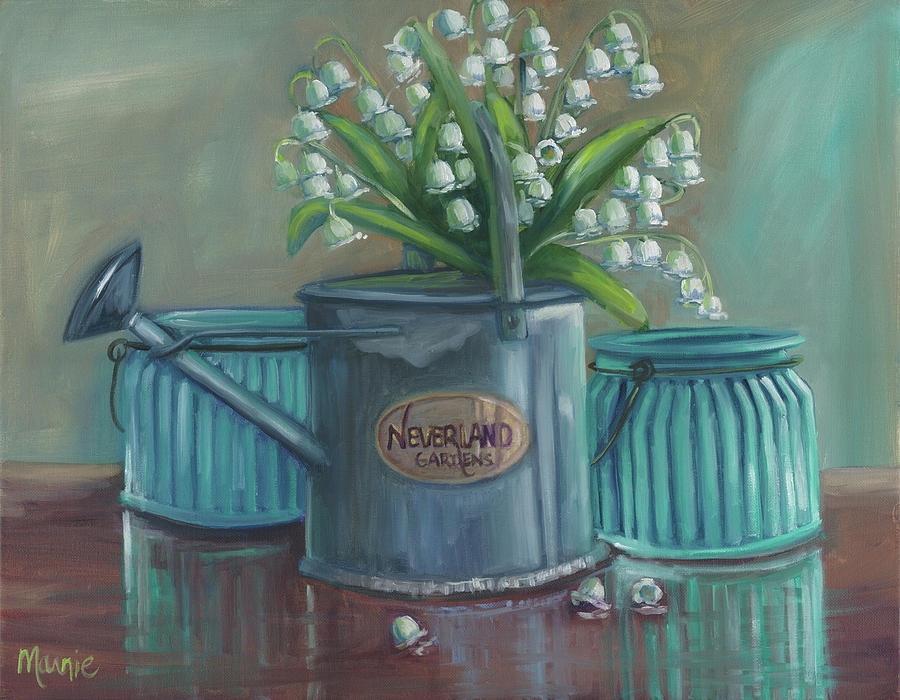 Flower Painting - Neverland Lillies by Marnie Bourque