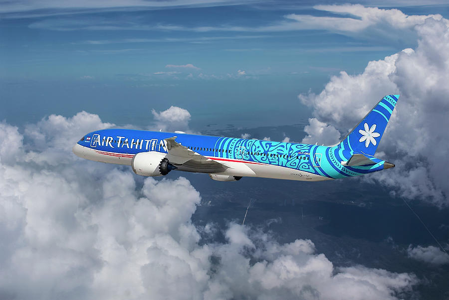 New Air Tahiti Nui Dreamliner Mixed Media by Erik Simonsen