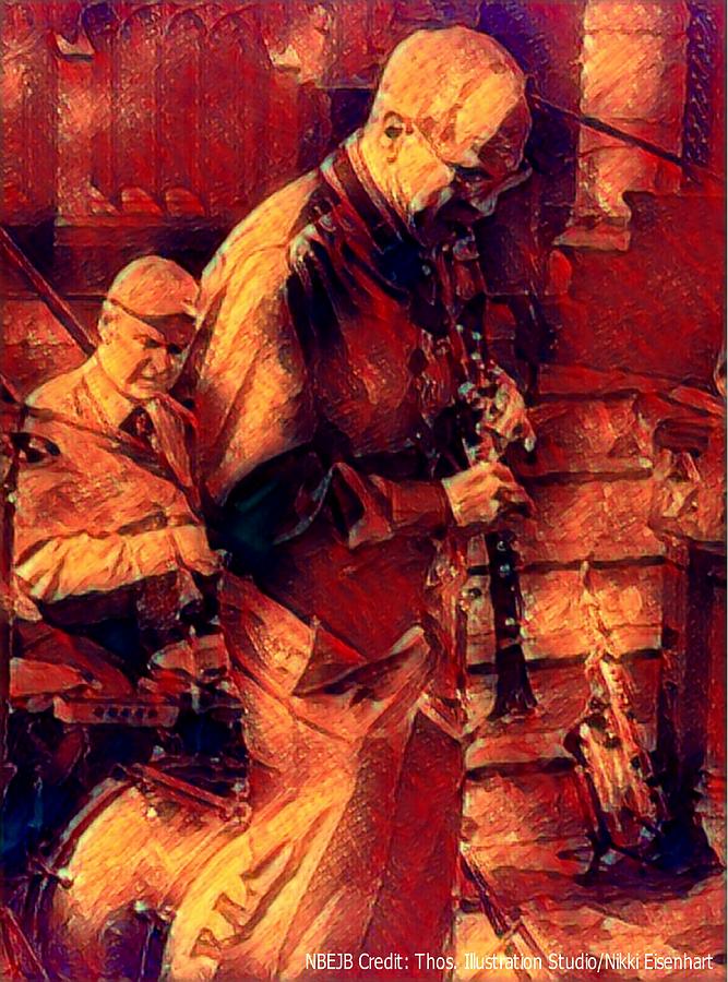 Drums Mixed Media - New Black Eagle Jazz Band - Bill And Billy by Marshall Thomas Drums Mixed Media - New Black Eagle Jazz Band - Bill And Billy by Marshall Thomas