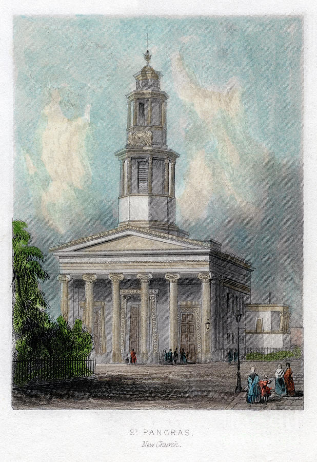 New Church, St Pancras, London Drawing by Print Collector