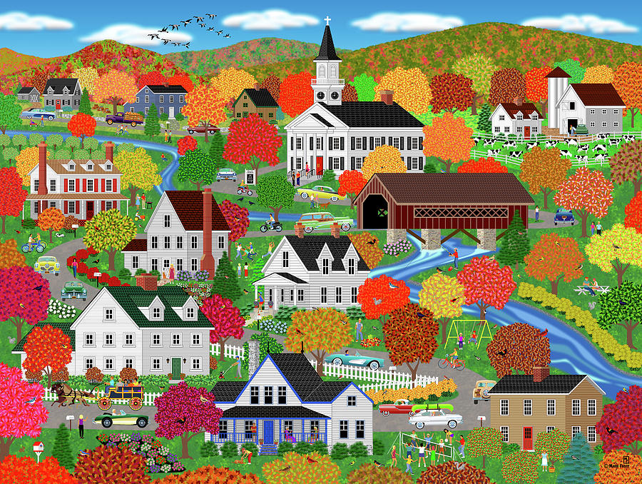 Tree Digital Art - New England Autumn by Mark Frost