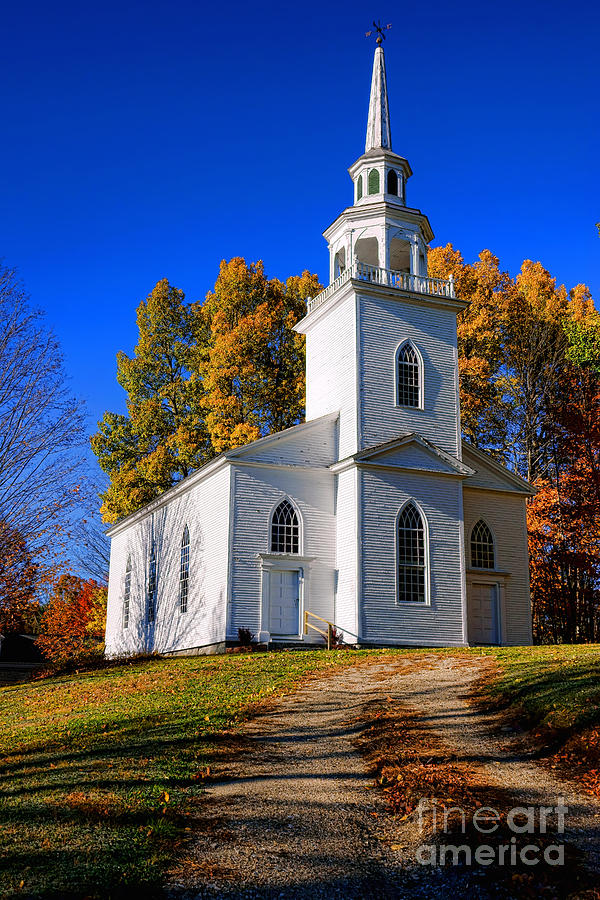 New England Church in the Fall Photograph by Olivier Le Queinec