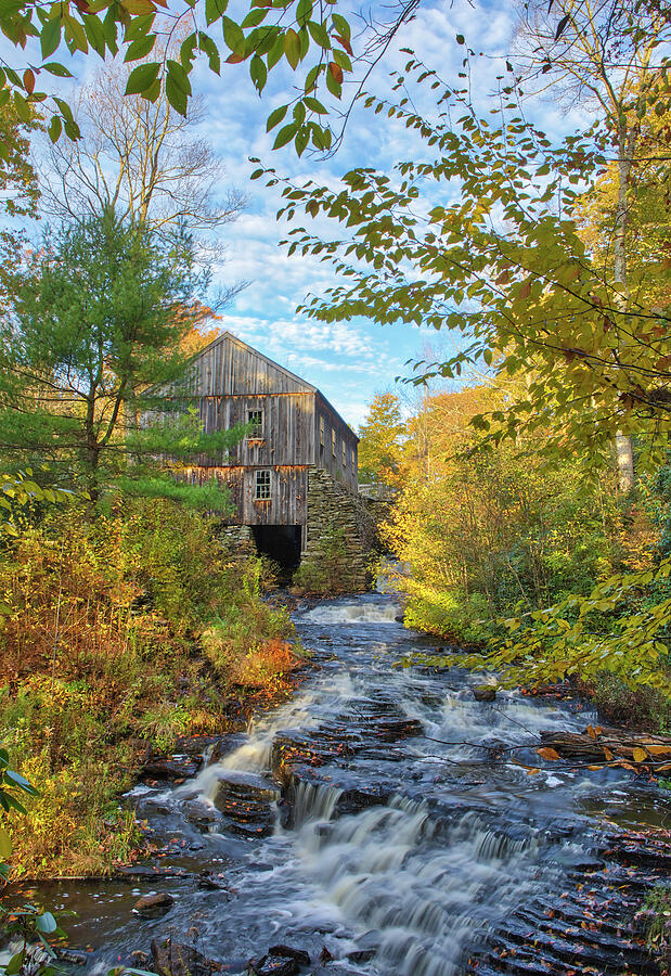 New England Fall Foliage and Sawmill at Moore State Park Photograph by Juergen Roth