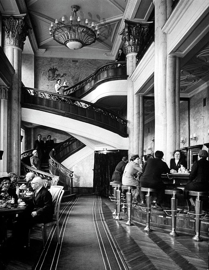 New, Expensively Elegant Cocktall Hall O Photograph by Margaret Bourke-white New, Expensively Elegant Cocktall Hall O Photograph by Margaret Bourke-white