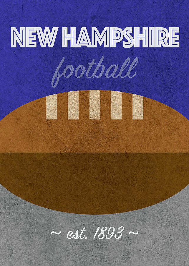 Football Mixed Media - New Hampshire Football Sports Retro Vintage University Poster Series by Design Turnpike