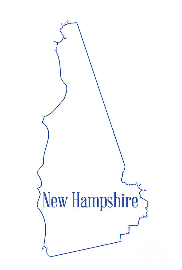 New Hampshire State Outline Map Digital Art by Bigalbaloo Stock - Fine ...