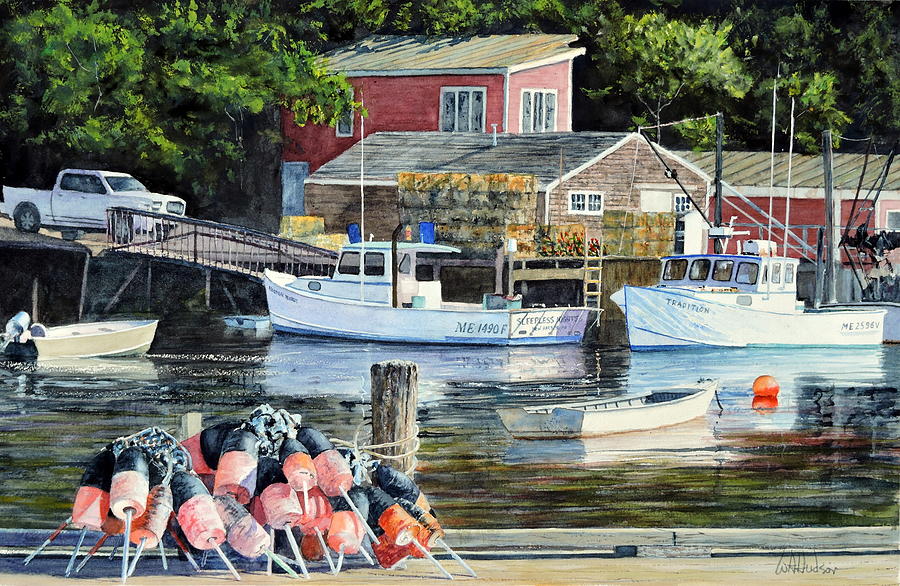 New Harbor Painting by Bill Hudson