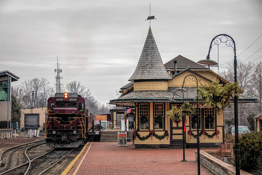 New Hope Train Station at Christmas Photograph by Kristia Adams
