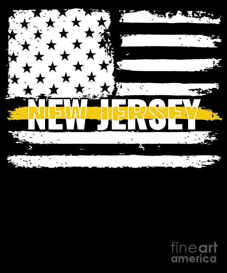 New Jersey 911 Emergency Dispatcher Gift for Police Fire and Ambulance Dispatchers Thin Gold Line Digital Art by Martin Hicks