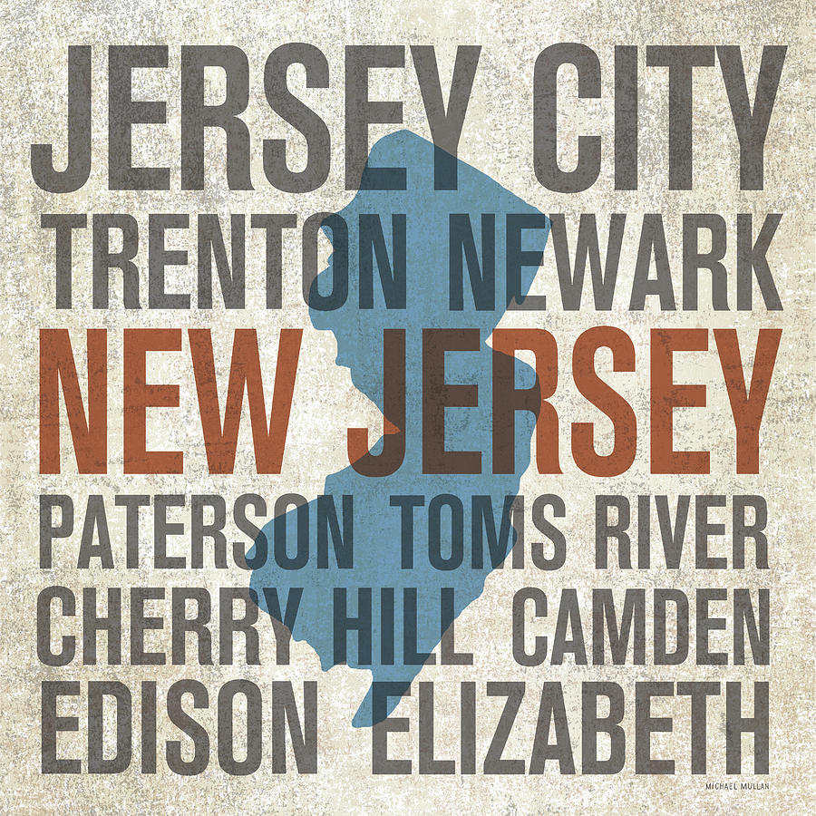 Jersey City Drawing - New Jersey by Michael Mullan