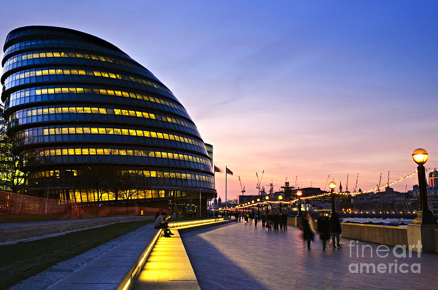 New London City Hall At Night Photograph by Elena Elisseeva