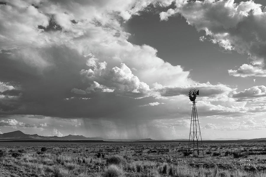 Black And White Photograph - New Mexico Monsoon Rains by Nathan Larson