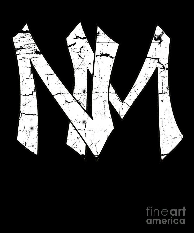 Albuquerque Digital Art - New Mexico NM Logo Southwest White New Mexican by Henry B