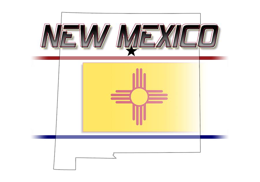 New Mexico State Horizontal Print Digital Art by Rick Bartrand