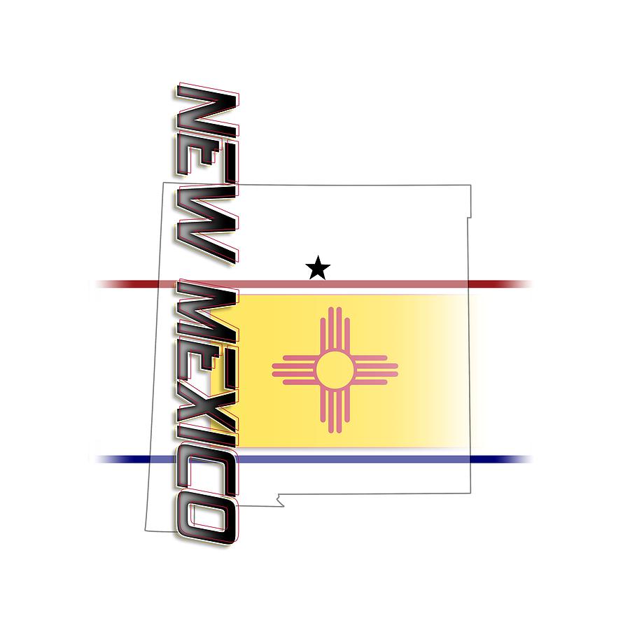 New Mexico State Vertical Print Digital Art by Rick Bartrand