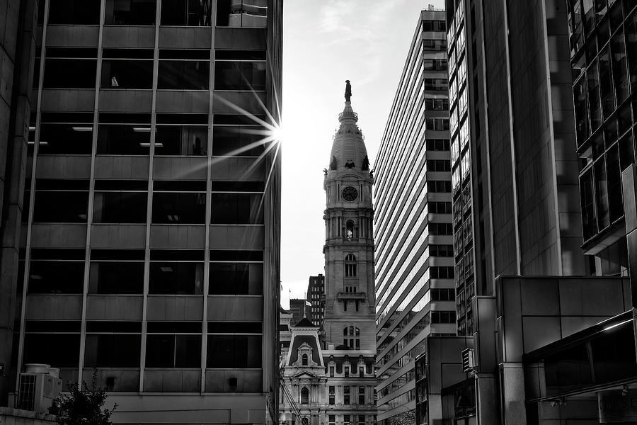 New Morning in Philadelphia in Black and White Photograph by Bill Cannon