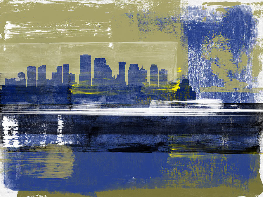 New Orleans Mixed Media - New Orleans Abstract Skyline II by Naxart Studio