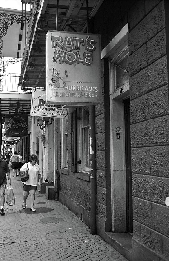 New Orleans - Bourbon Street 2004 BW #46 Photograph by Frank Romeo