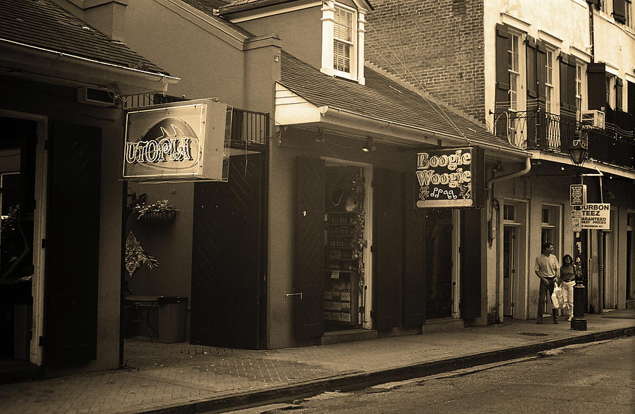 New Orleans Bourbon Street 2004 Sepia #41 Photograph by Frank Romeo