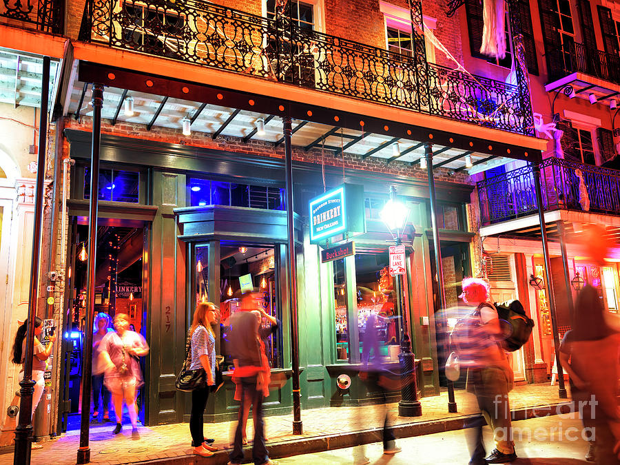 New Orleans Bourbon Street Night Lights Photograph by John Rizzuto