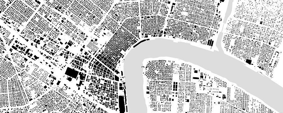 New Orleans building map Digital Art by Christian Pauschert