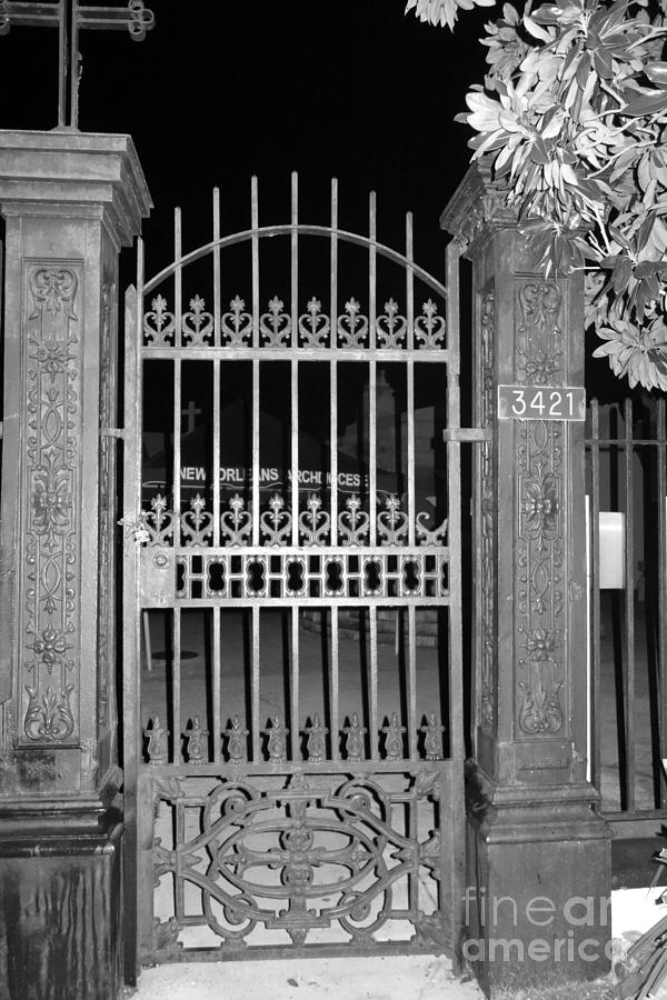 New Orleans Haunted Cemetery Gate  Photograph by Susan Carella