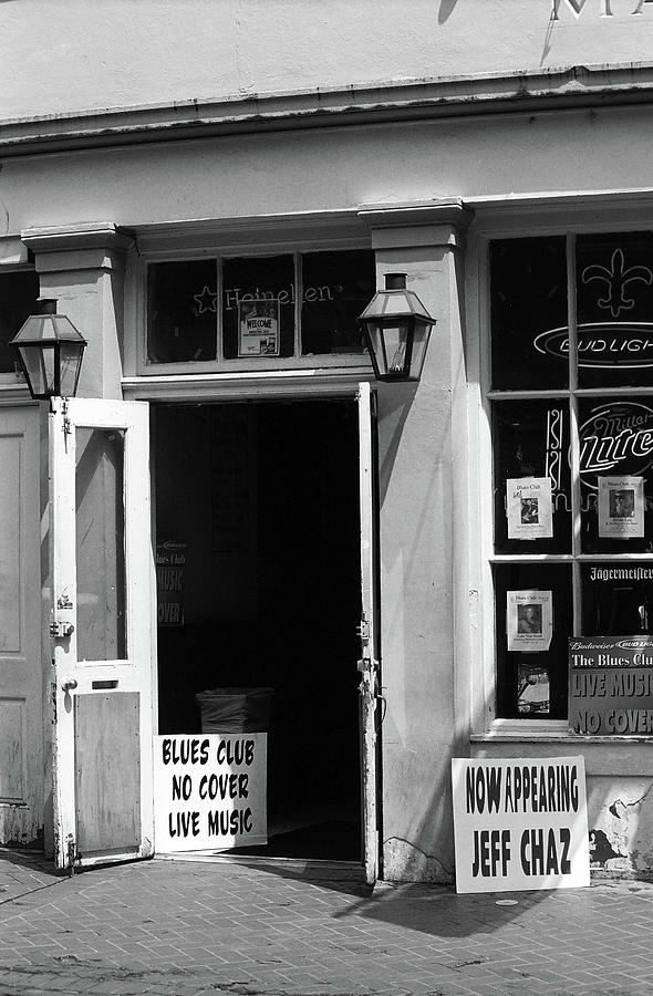 New Orleans Jazz Club 2004 BW Photograph by Frank Romeo