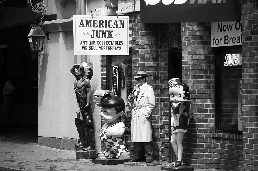 New Orleans Junk Shop 2004 BW Photograph by Frank Romeo