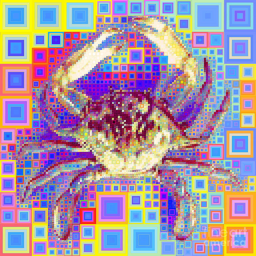 New Orleans Louisiana Bayou Blue Crab in Abstract Squares 20190203 Photograph by Wingsdomain Art and Photography