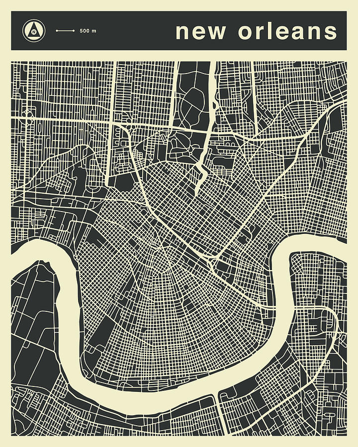 New Orleans Digital Art - New Orleans Map 3 by Jazzberry Blue