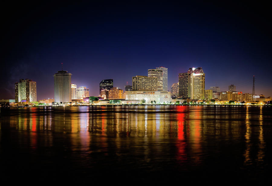 New Orleans Night Panorama Skyline Photograph by Moreiso
