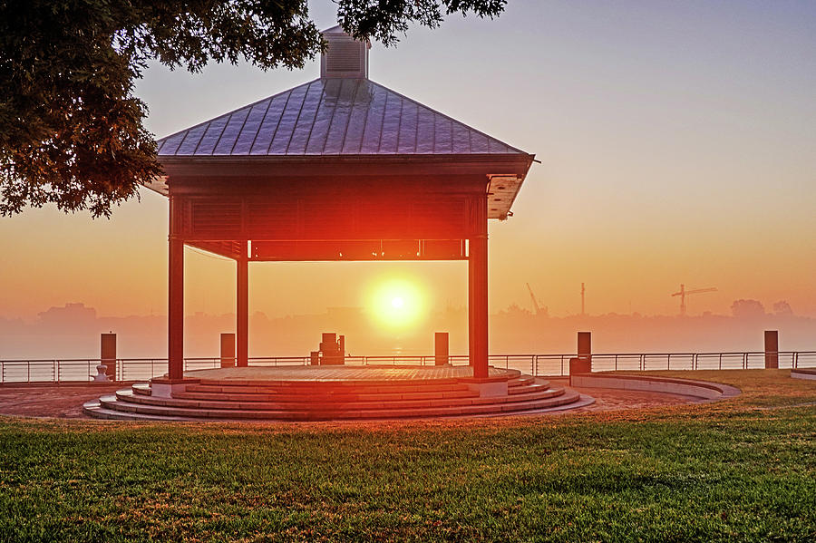 New Orleans Waterfront Gazebo at Sunrise New Orleans Louisiana Photograph by Toby McGuire