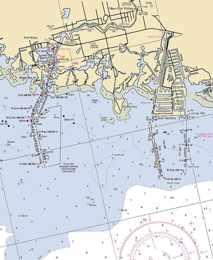 New Port Richey-florida Nautical Chart Mixed Media by Sea Koast | Fine ...