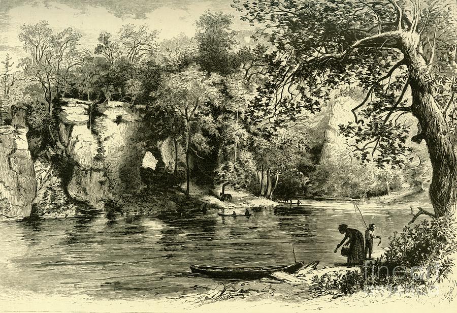New River At Egglestons Springs 1 Drawing by Print Collector