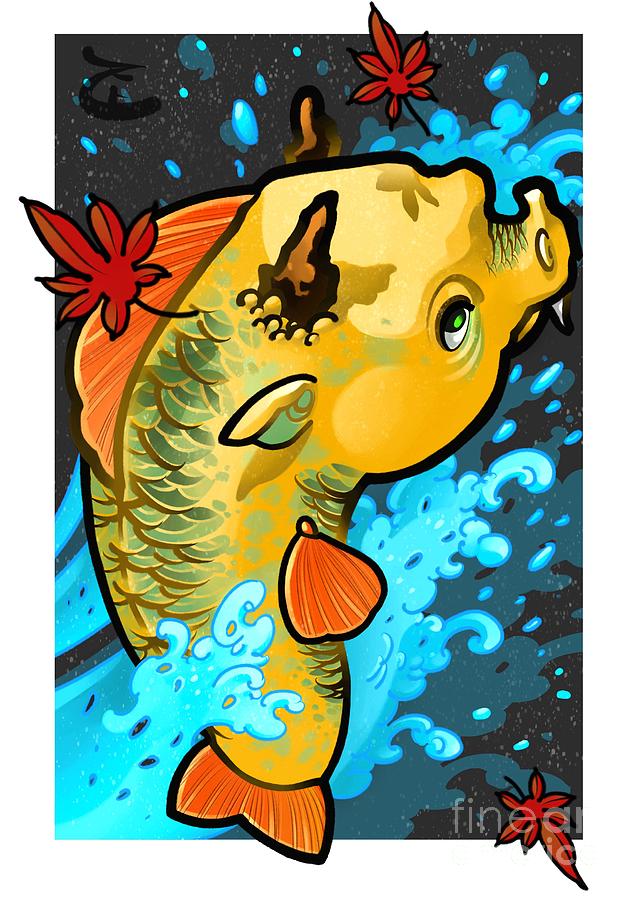 dragon koi fish drawing