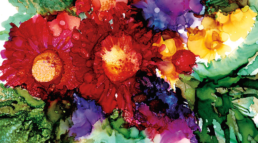 Flower Painting - Celebration of Color by Julie Tibus