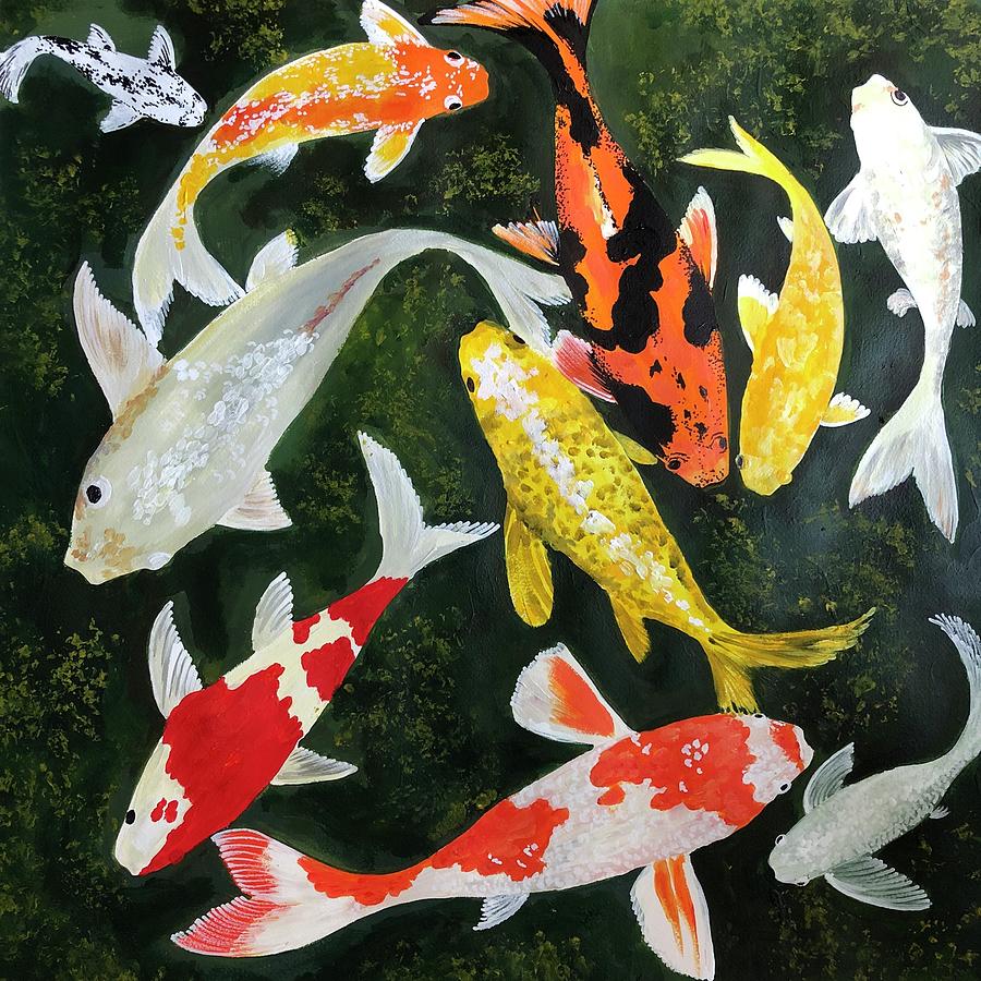 Koi Pond Painting by Mary Ryan Reeves | Fine Art America