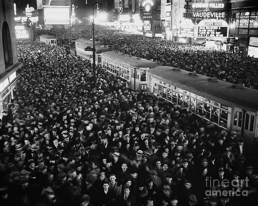 New Years Crowd In Times Square, 1938 Photograph by Bettmann