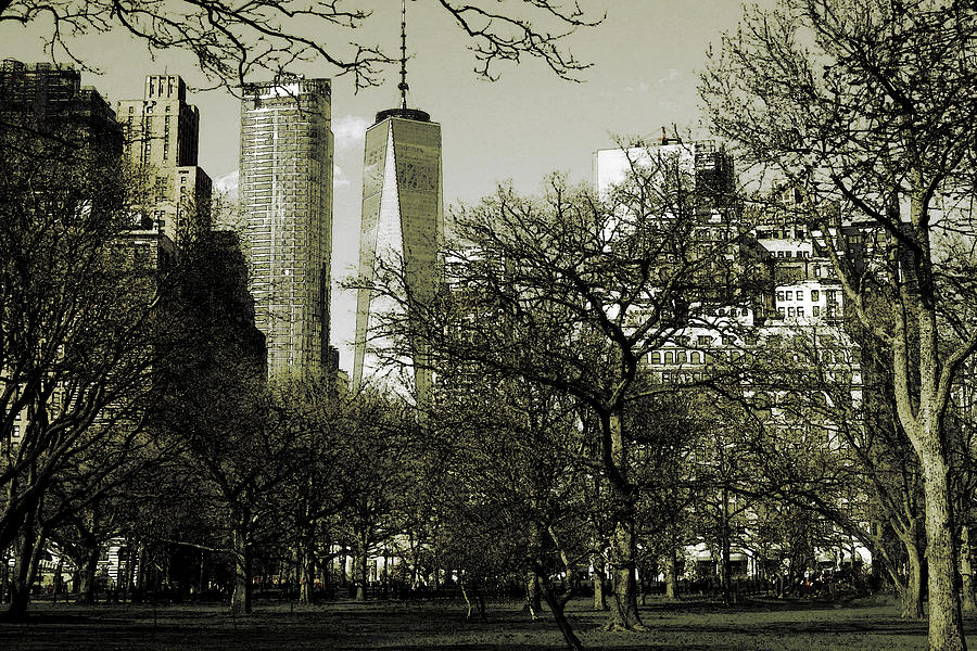 New York Battery Park Art Drawing by Peter Potter New York Battery Park Art Drawing by Peter Potter