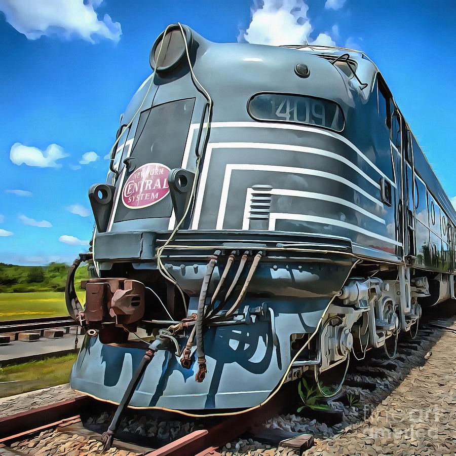 New York Central Locomotive Painting Digital Art by Edward Fielding