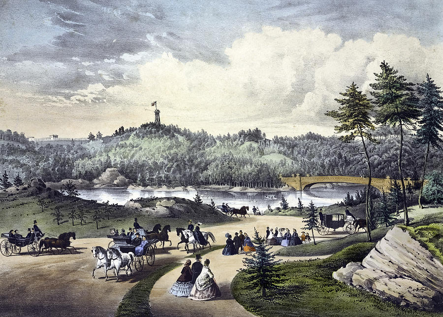 Central Park, New York Painting by Currier and Ives