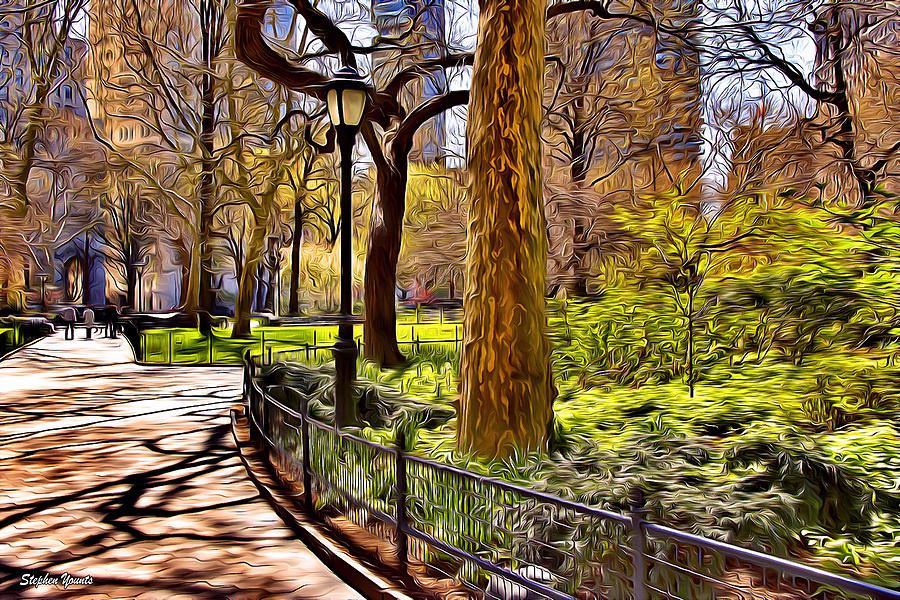 New York Central Park Digital Art by Stephen Younts