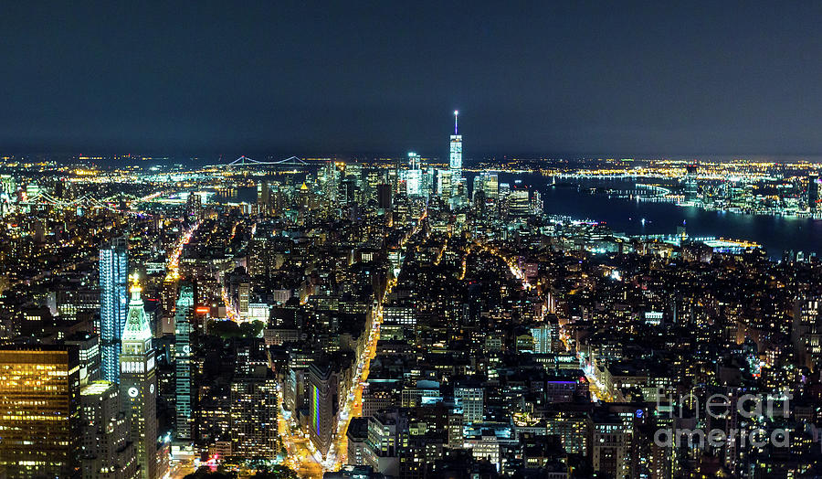 New York City at Night 1 Photograph by Sanjeev Singhal