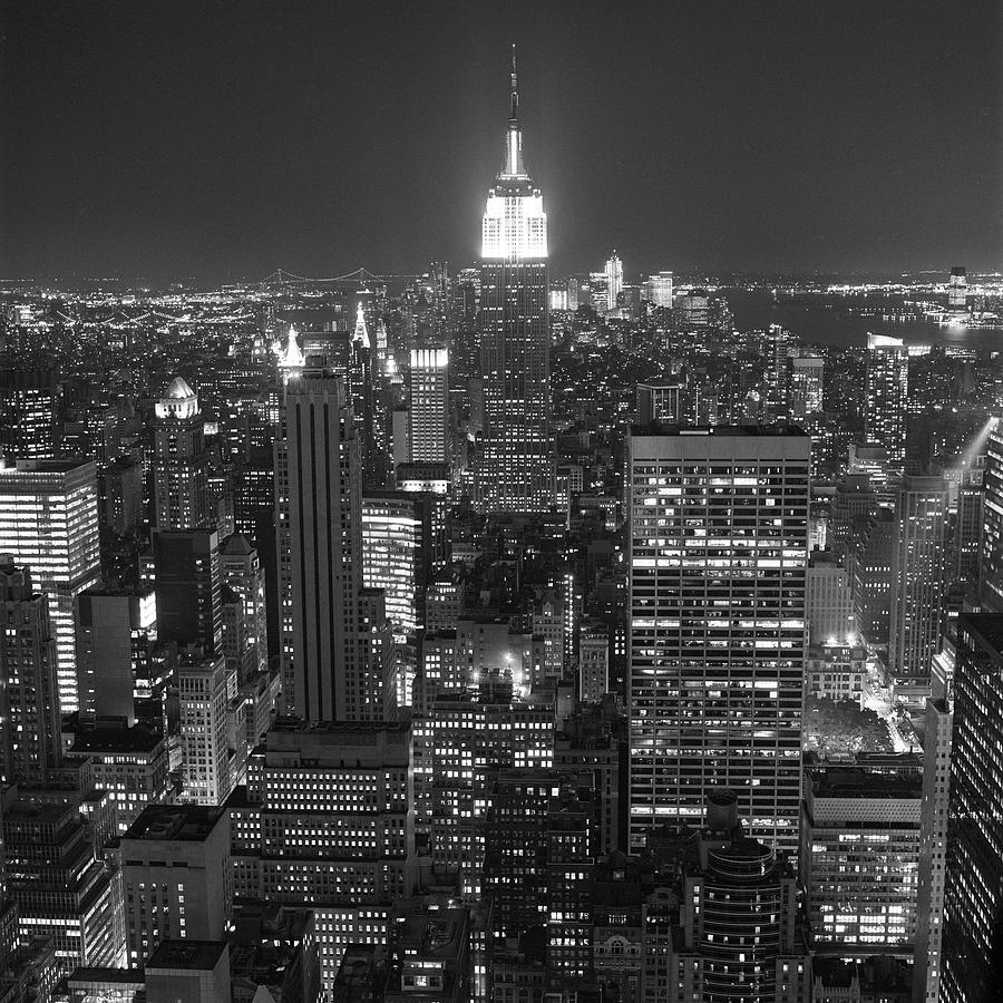 New York City At Night Photograph by Adam Garelick