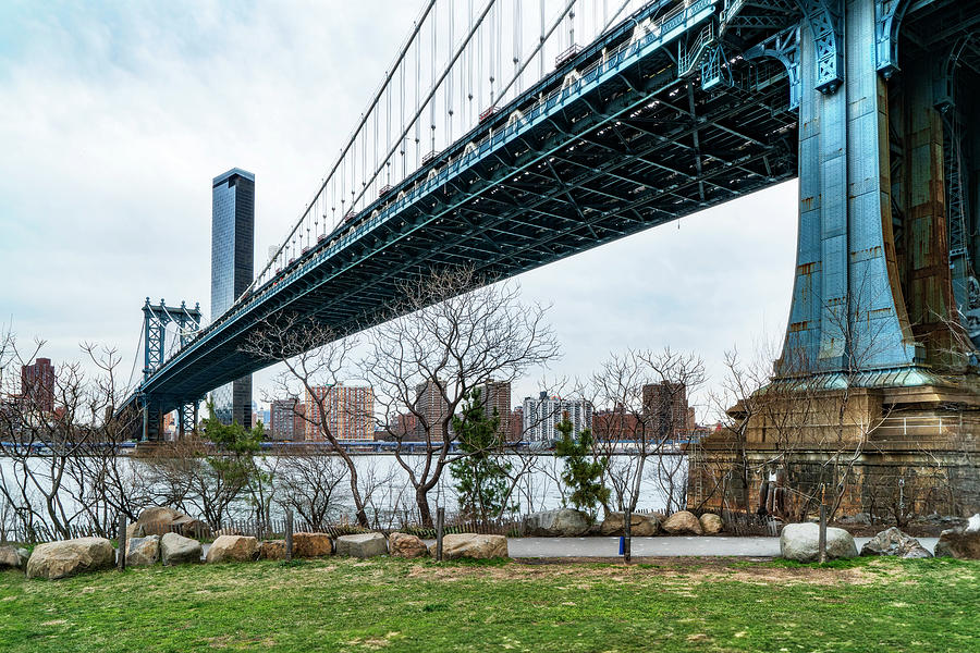 New York City, Brooklyn, Manhattan Bridge Digital Art by Lumiere