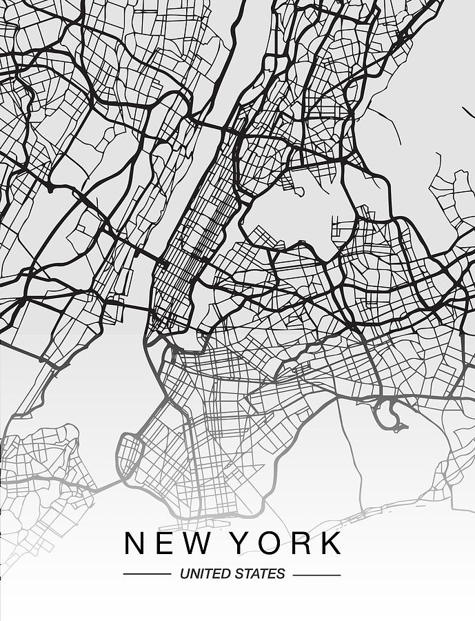 New York City Digital Art by City Maps - Fine Art America