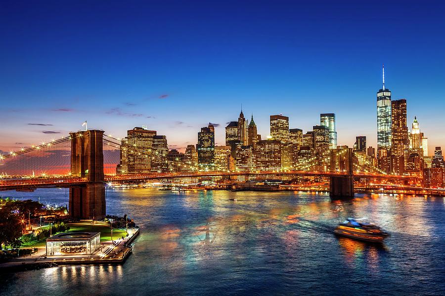 New York City, East River, Manhattan, Lower Manhattan, Brooklyn Bridge ...