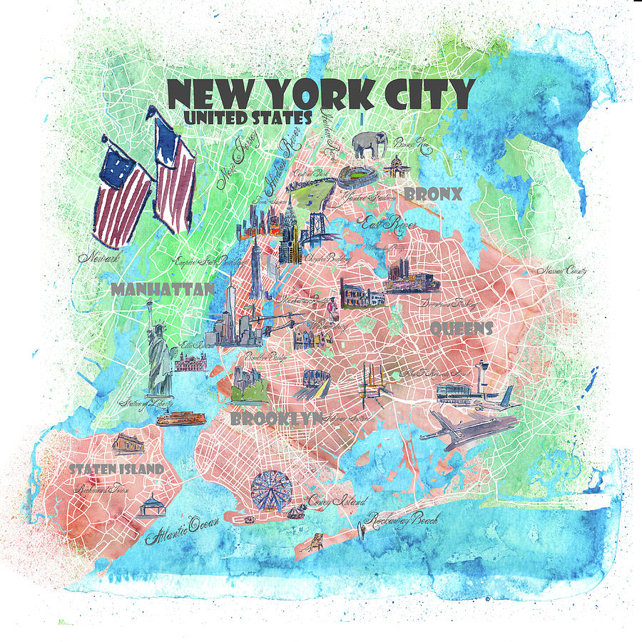 map of new york landmarks