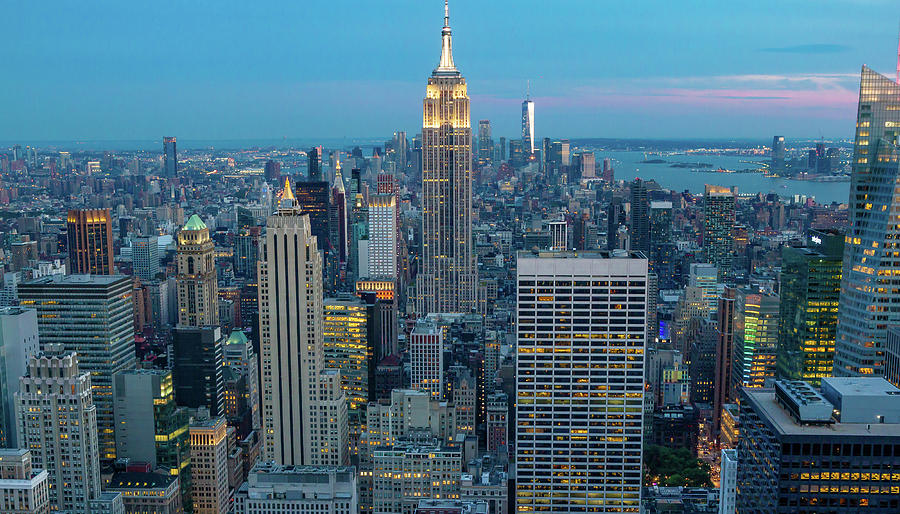 New York City Lights at Twilgiht Photograph by Patrick Civello - Fine ...