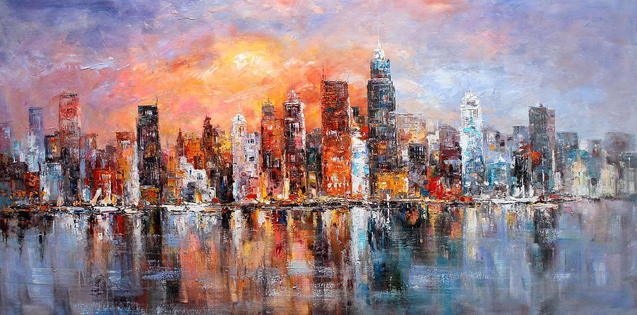 New York city  Painting by Louis Ferreira